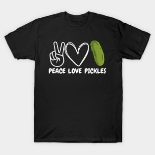 Peace Love Pickles - Funny Pickle Lover T-Shirt